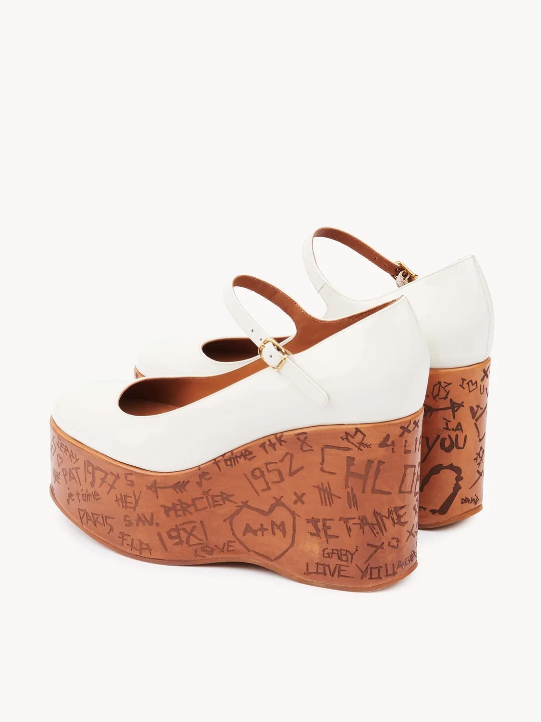 Maxime Wedge Pump in Eggshell, $1407 (approximately P80,008.35), CHLOE, chloe.com